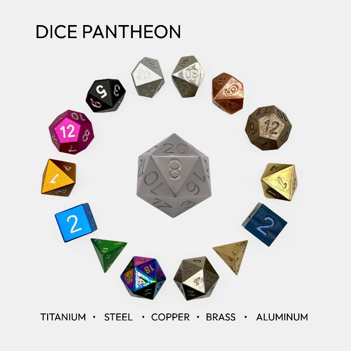 Couverture de Dice Pantheon | Precision-Milled DnD Metal Dice Collection