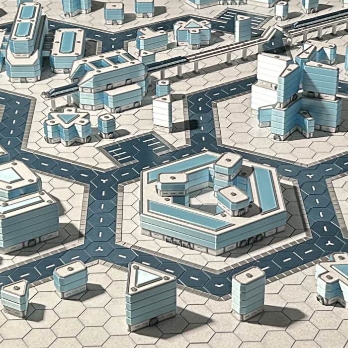Couverture de Concordia City: 6mm Modular Hex Pre-Coloured 3D Printed Cityscape