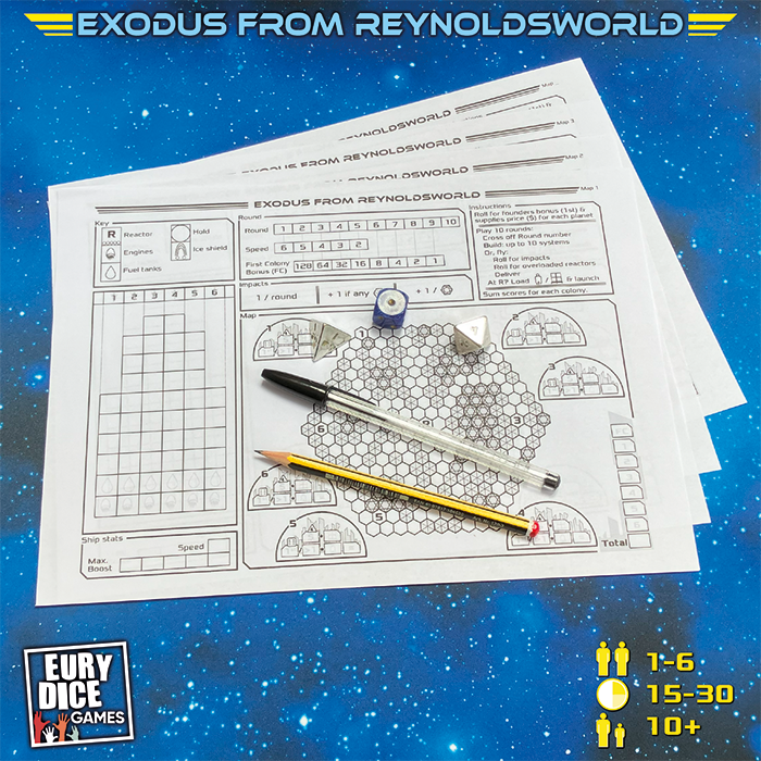 Couverture de Exodus from Reynoldsworld Roll & Write