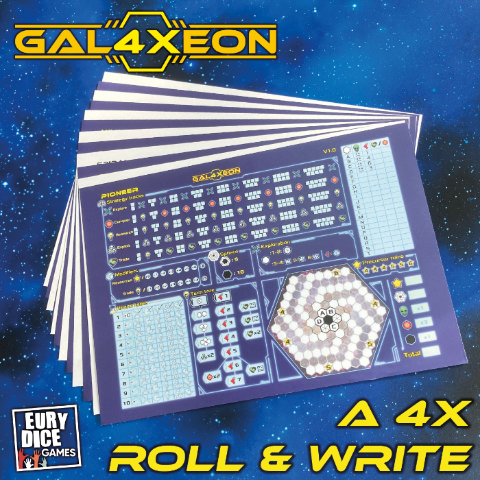 Couverture de Gal4Xeon: A 4X roll and write game