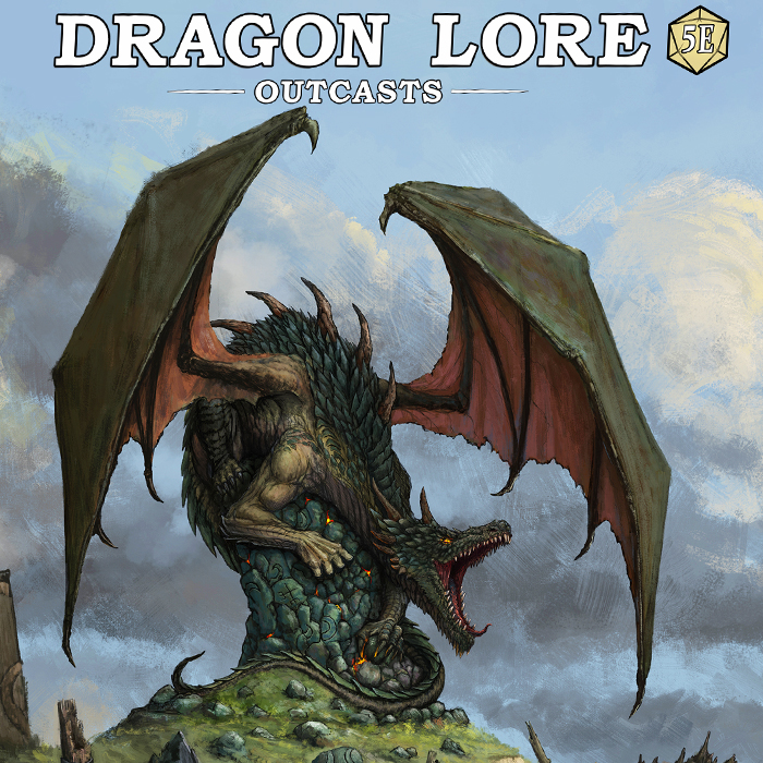 Couverture de Dragon Lore, a Unique Source Book for 5e RPG.