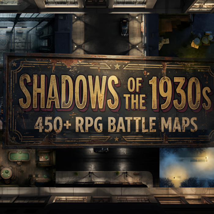 Couverture de Shadows of the 1930s: 450+ RPG Battle Maps
