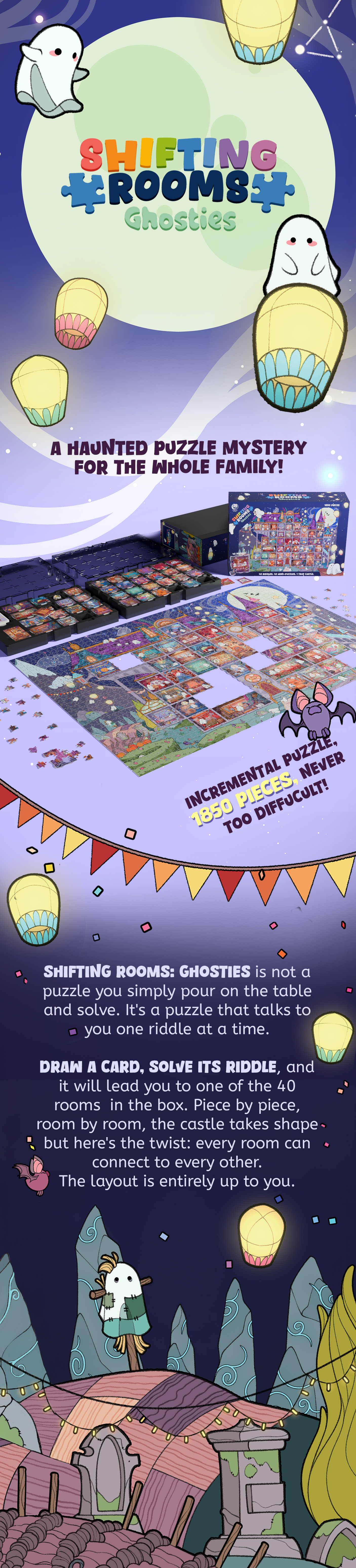 incremental puzzle jigsaw divided in rooms