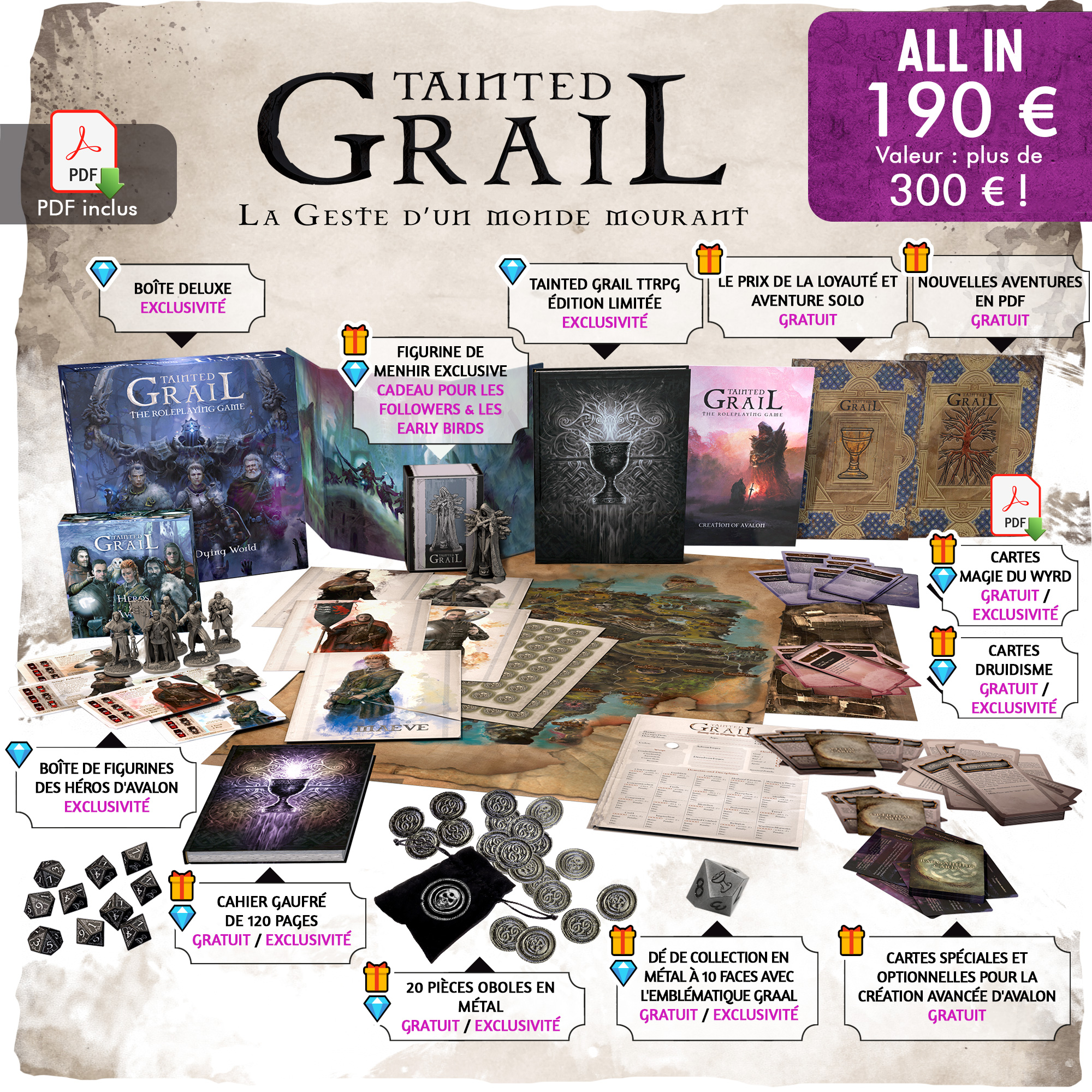 Extension Tainted Grail : Voix Du Passé - Version Allemande, Neuve Sous Blister