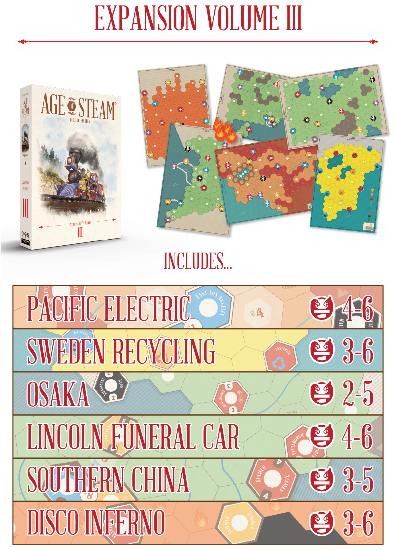 Age of Steam Deluxe Expansion Volume IV + Acrylic Track Tiles by Eagle ...
