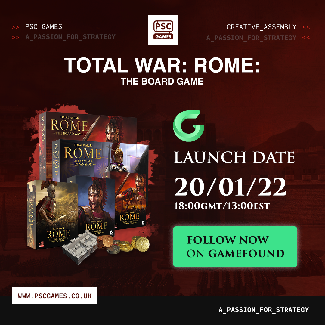 Total War ROME The Board Game by PSC Games Ltd Launch Date