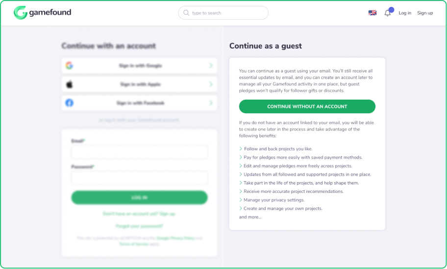 [What's New] Pledging as a Guest - Gamefound