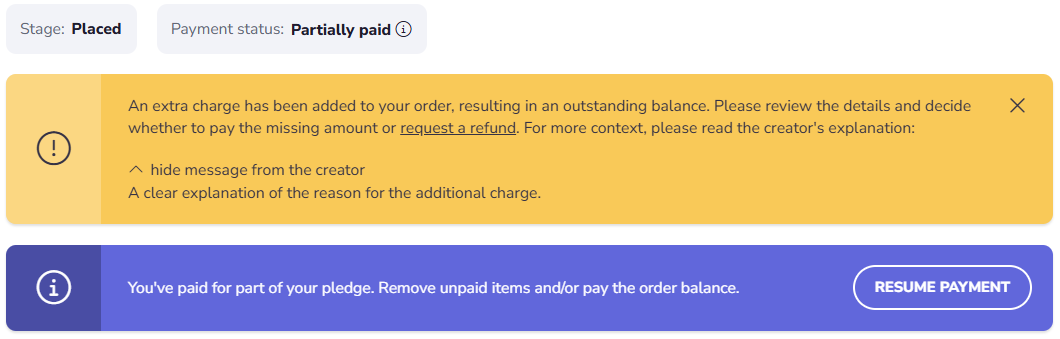 [What's new] Extra charge (tariff handling) & Improvements - Gamefound