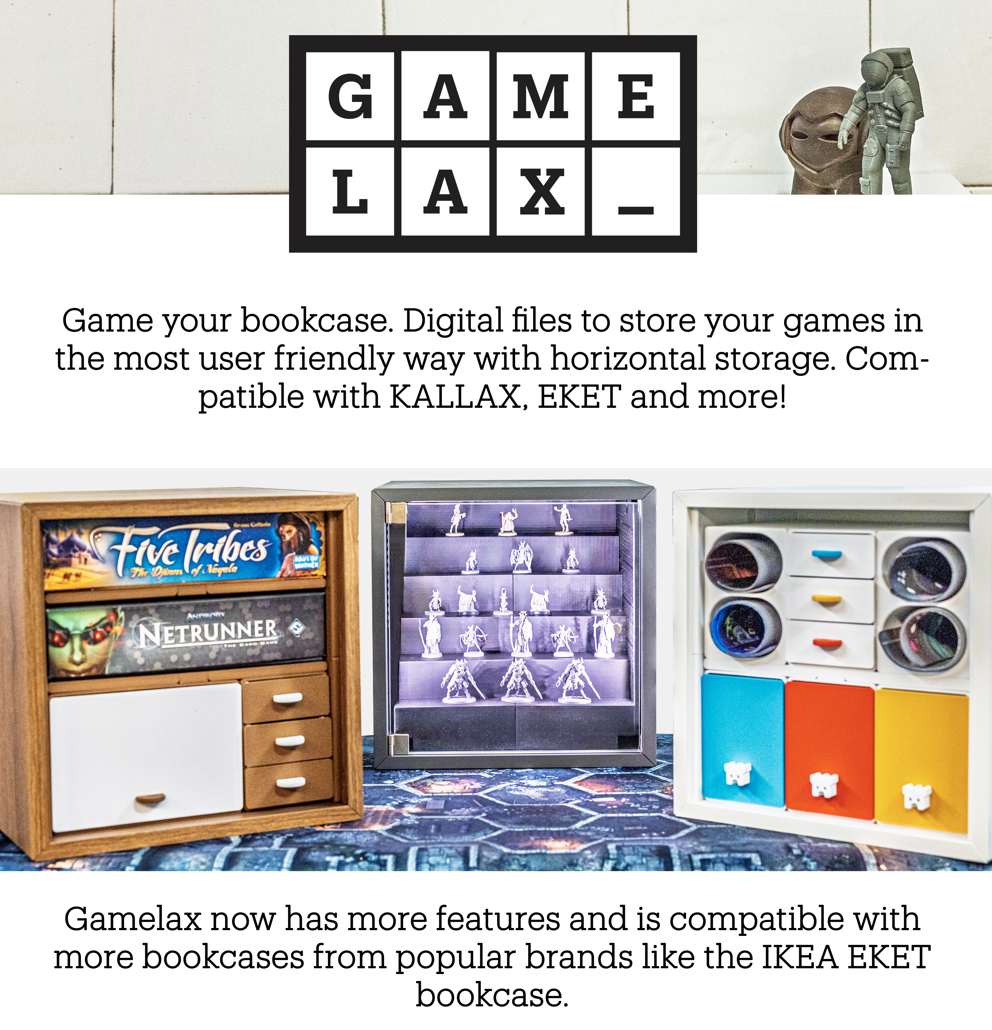 Gamelax EKET+ Upgrade your Bookcase to an Epic Game Collection by