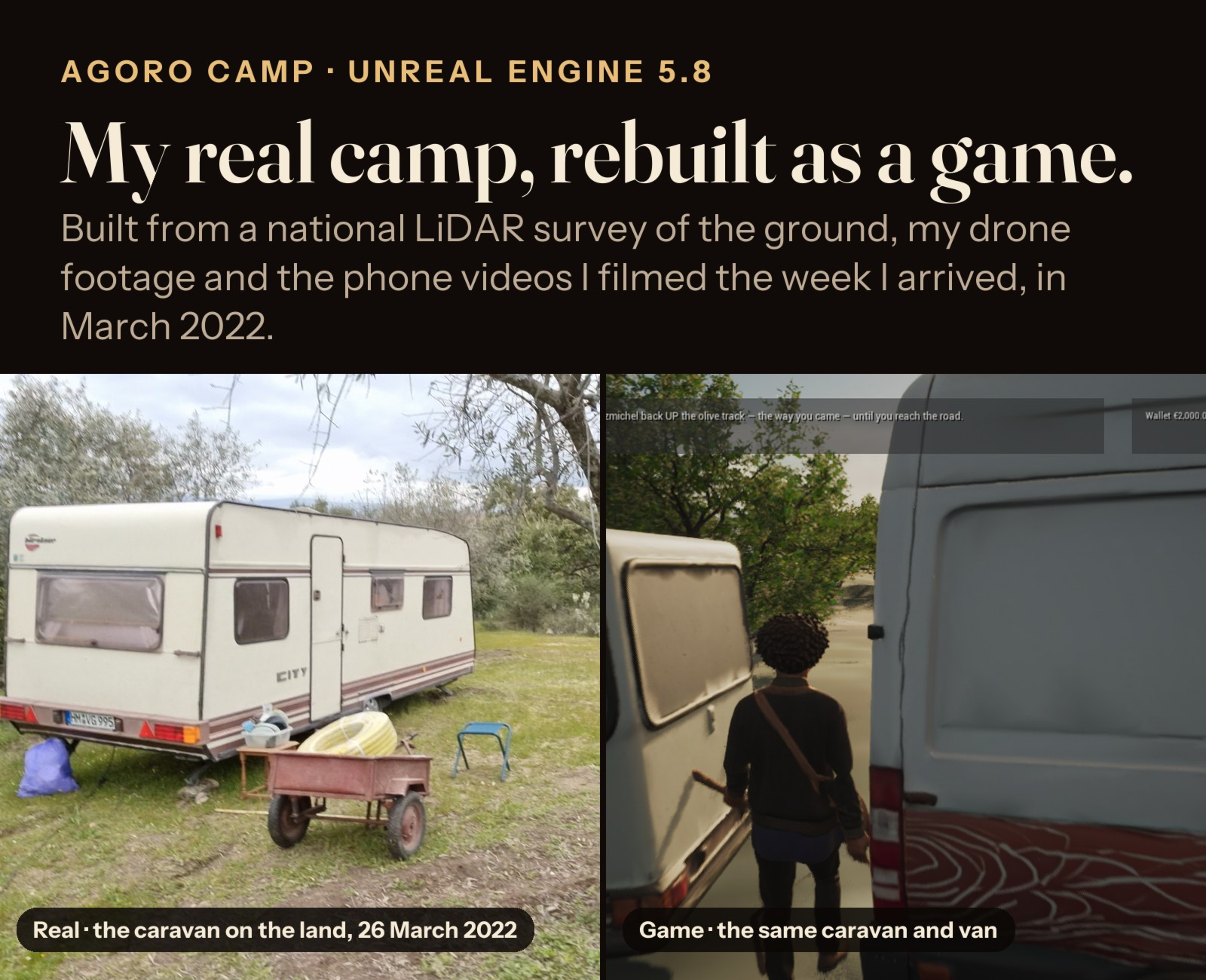 Agoro Camp: the real camp and the same place in the game.