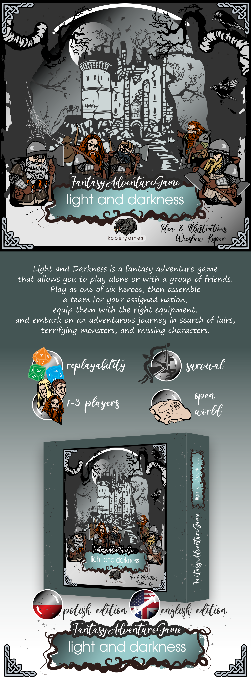 Fantasy Adventure Game LIGHT AND DARKNESS by kopergames - Gamefound