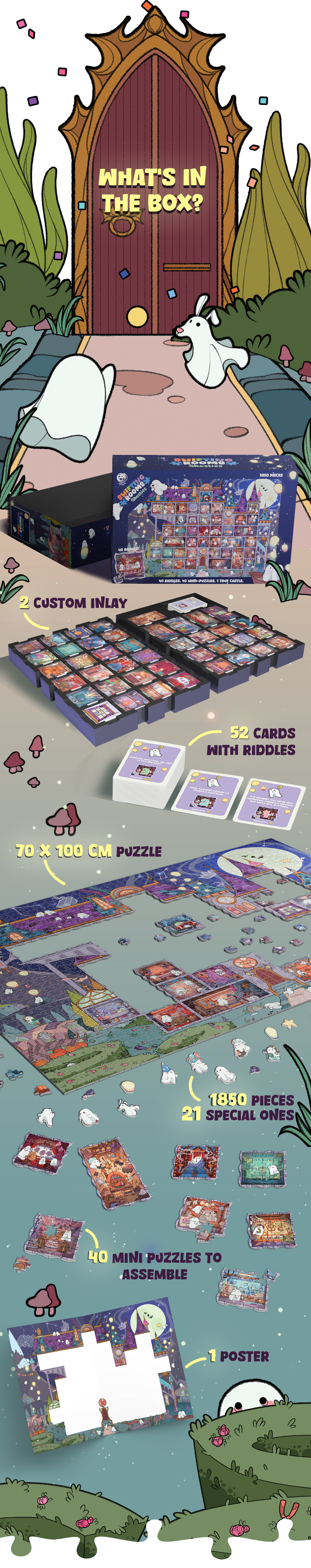 custom inlay puzzle with cards and riddles