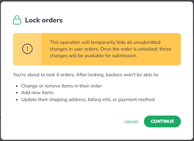 [What's new] Order Lock & Updates Attribution Change - Gamefound