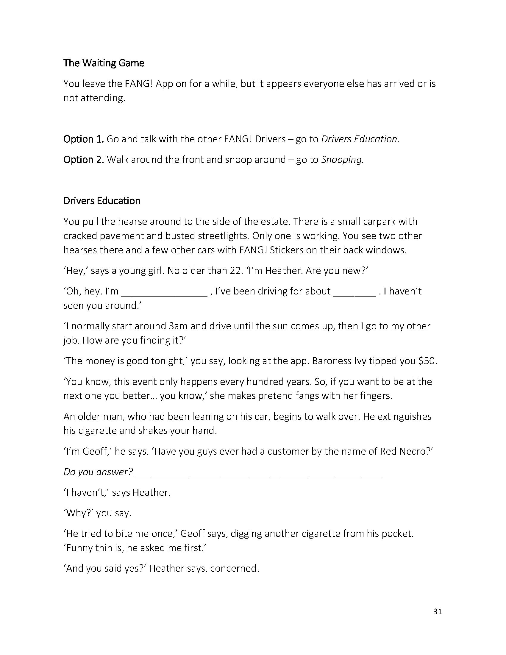 FANG! Gothic Horror Solo Role-Playing Game by BrickByBrick RPG Games ...