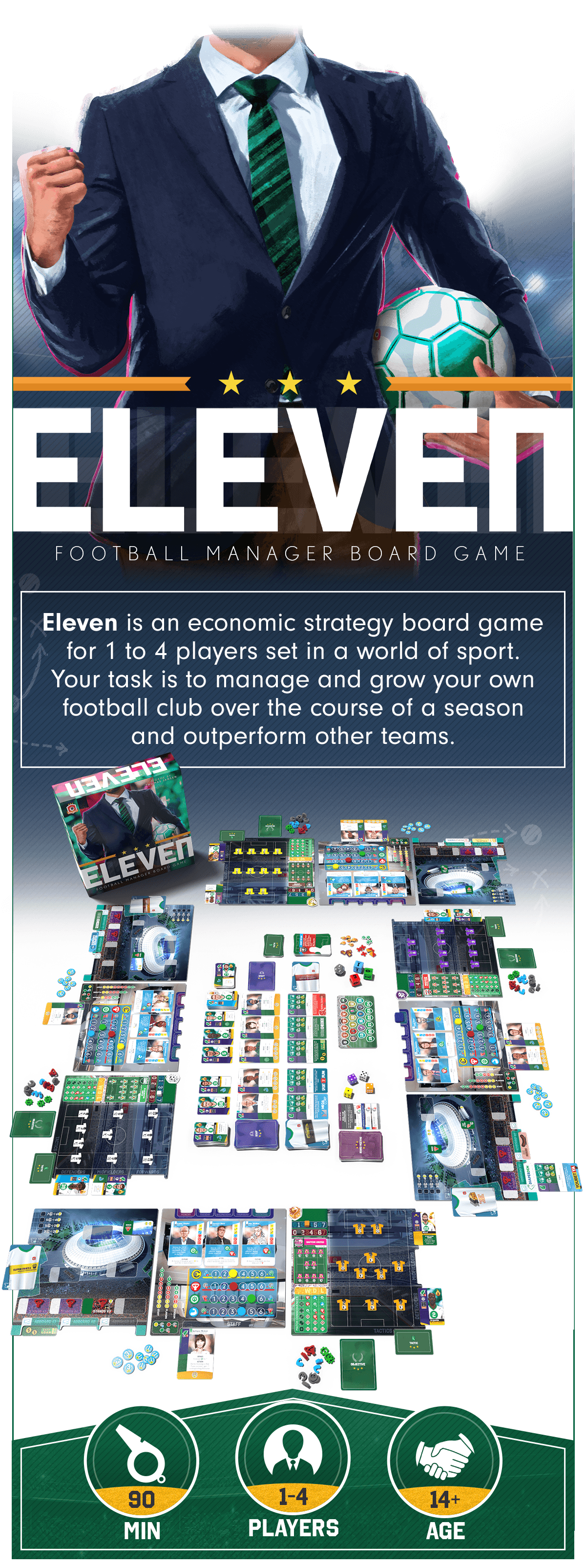 Eleven Football Manager Board Game by Portal Games