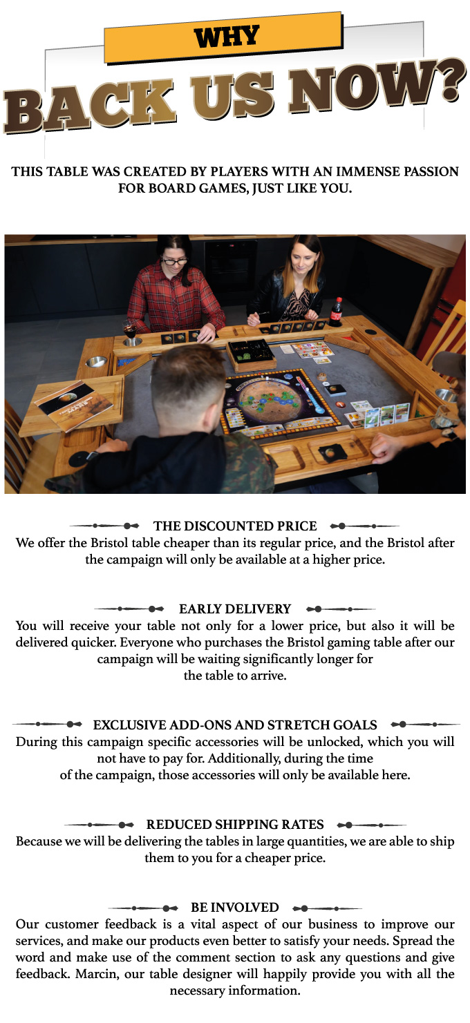 The Bristol Plus - Gaming and Dining Table by Geeknson Team - The Bristol  Narrow Warlord Table Pledge Tier - Gamefound